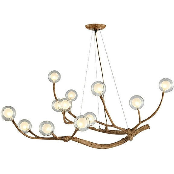 Mkyiongou 12 Lights Modern Ceiling Chandelier Lamp LED Glass Globle Pendant Lamp 36W 110V