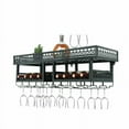 thumbnail image 1 of Mkyiongou 2 Tier Wall Mount Metal Wine Rack Storage Shelf Glass Hanging Holder For Home, 1 of 9