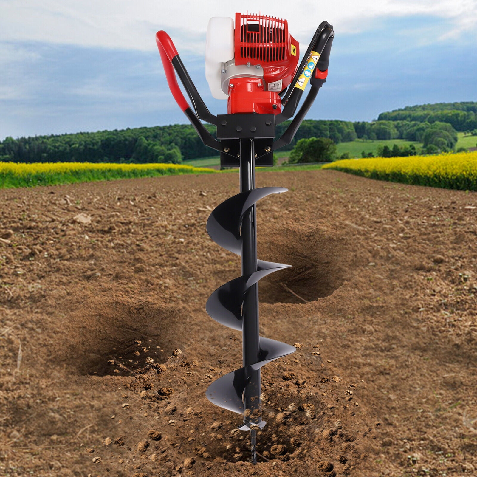 Mkyiongou 43CC 2 Stroke Gas Powered Digging Machine Post Hole Digger w 8