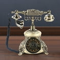 thumbnail image 1 of Mkyiongou Antique Brass Handset Phone Handheld Telephone Rotary Dial Vintage Home Decor, 1 of 9