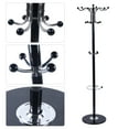 thumbnail image 1 of Mkyiongou Metal Free Standing Coat Rack with 4 Levels and 16 Hooks, Coat Rack Stand for Clothes/Bags/Hats, Coat Rack for Home, Office, Entryway, Hallway, 15*67in, Black, 1 of 11