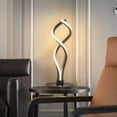 thumbnail image 1 of Mkyiongou Modern LED Spiral Table Lamp Bedside Desk Curved Light Room Decoration Black, 1 of 11