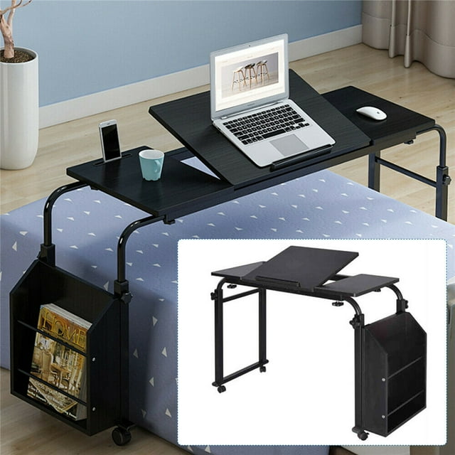 Mkyiongou Overbed Table With Wheels Home Office Computer Desk Laptop