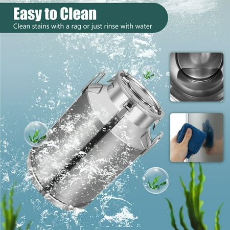 Mkyiongou Stainless Steel 60L Milk Can Wine Beer Pail Bucket Oil Barrel Storage Canister
