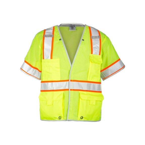 Ml Kishigo B60829174 Premium Brilliant Series Breakaway Class 3 Vest, Lime - Medium