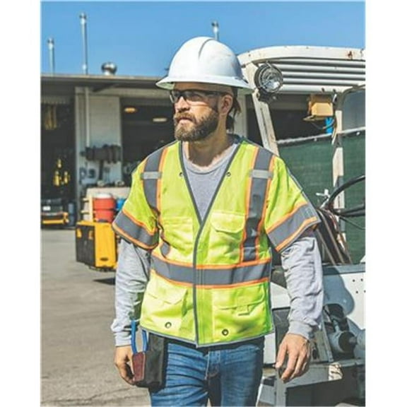 Ml Kishigo B60829176 Premium Brilliant Series Breakaway Class 3 Vest, Lime - Extra Large