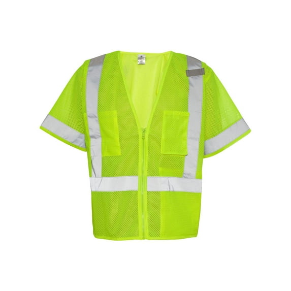 Ml Kishigo B87329171 Class 3 Economy Vest, Lime - 5XL