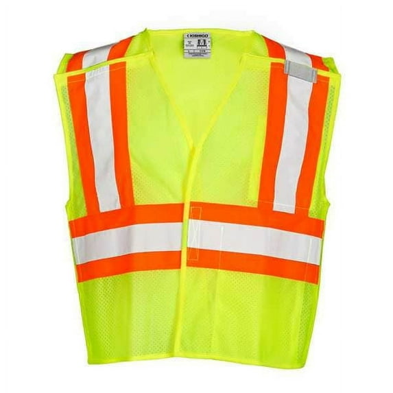 Kishigo Vest,ANSI 2,S,Yellow/Grn,Polyester Mesh 1174-S