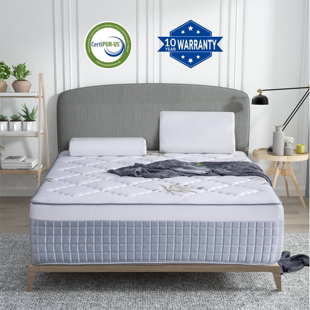 Mlily Mprove 15 inch Hybrid Memory Foam Mattress, Queen Size Bed in a