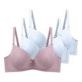 thumbnail image 1 of Mlkoz 3 Pack Bras for Women Push Up Solid Color Underwire Bra Causal Comfortable Everyday Bra T-shirt Bra, 1 of 2