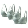 thumbnail image 1 of Mlkoz 3 Pack Bras for Women Push Up Underwire Bra 2026 Everyday Bras Plus Size Breathable Solid Color Full Support Bras, 1 of 6