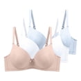 thumbnail image 1 of Mlkoz 3 Pack Bras for Women T-Shirt Bras Underwire Causal Push Up Underwear Everyday Bra, 1 of 2