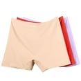 thumbnail image 1 of Mlkoz 3 Pack Womens Underwear Breathable Briefs High Waisted Boy Shorts Soft Solid Color Panties For Ladies XL-6XL, 1 of 6