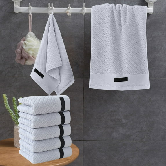 Mlkoz Bath Towel, Solid Color Towel Set For Home Bathroom Full Cottons Thickened Soft Absorbent 5-Piece Set, Women Gifts