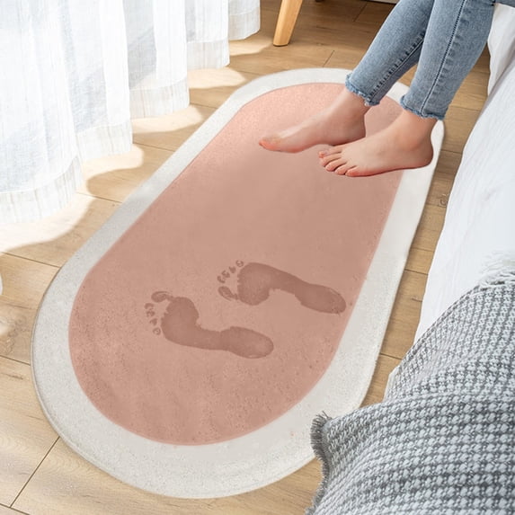 Mlkoz Bedroom Rug Clearance, Soft Bedroom Mats Shaggys Rugs For Bedroom Oval Rugs Room Carpet Living Room Runner Rugs Soft Comfortable Water Absorption Non Slip Thick Machine Washable Rug