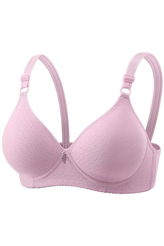 Bra for Women V-Neck Soild Breathable Wireless Bralettes Adjustable Straps Soft Cup Support Everyday Bras