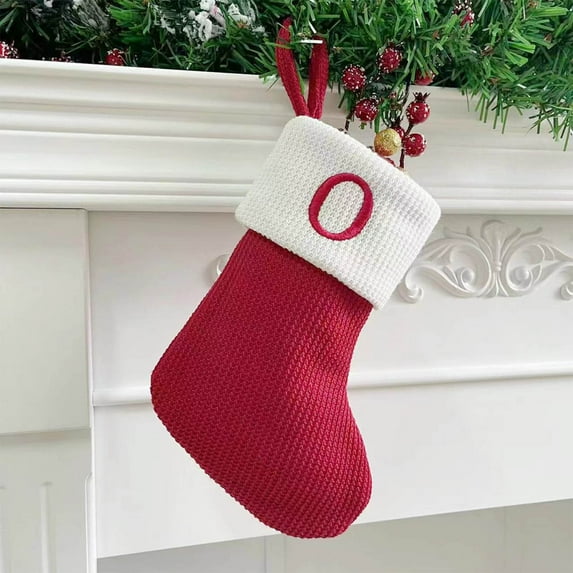 Mlkoz Christmas Decor, Knitted Hosiery Wool Hosiery Embroidered Letter Children's Candy Gift Bag Christmas Stocking Gift Bag, Birthday Gifts