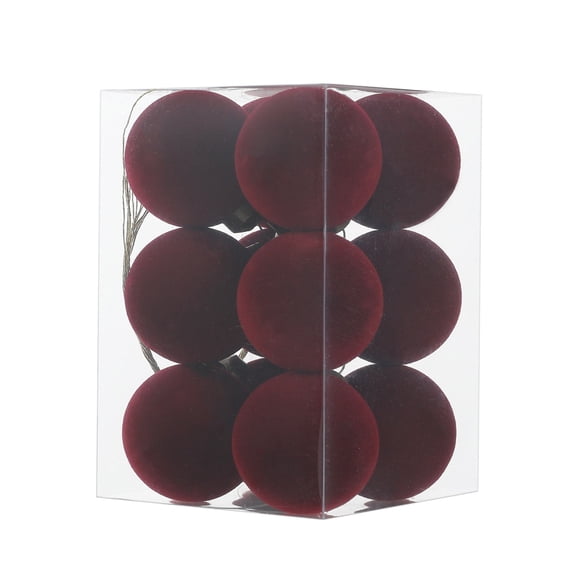 Mlkoz Christmas Ornaments, 12 Pcs Velvet Balls Flocked Balls Xmas Decorative Hanging,Gift for Friend