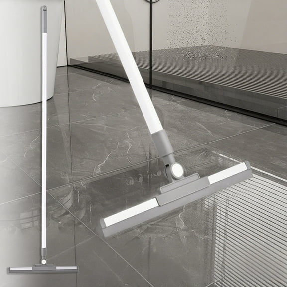 Mlkoz Cleaning Tools, Floor Scraper With 180 Swivel Head Floor Scraper With 53 Long Handle Rubber Brooms Rubber Brooms For Cleaning Windows Bathroom Tiles Garage Concrete, Cleaning Tool for Indoor