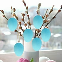 Mlkoz Easter Decorations Clearance! Colorful Simulation Plastic Eggs DIY Painted Eggshells Children's Graffiti Eggs Easter Eggs (Blue)