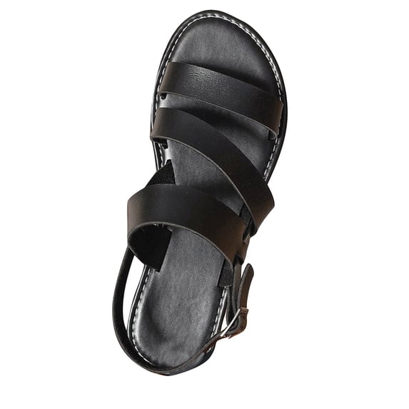 Mlkoz Flat Sandals for Women Comfortable Adjustable Buckle Sandals Dressy Casual, Summer Walking Shoes for Beach Travel Flats Sandals
