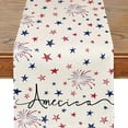 thumbnail image 1 of Mlkoz Fourth of July Decorations, America Independence Day Patriotism Table Runners 4th Of July Party Holiday Tablecloths Decorations For Kitchen Home Dining 13X72 Inches Red White And Blue Star, 1 of 6
