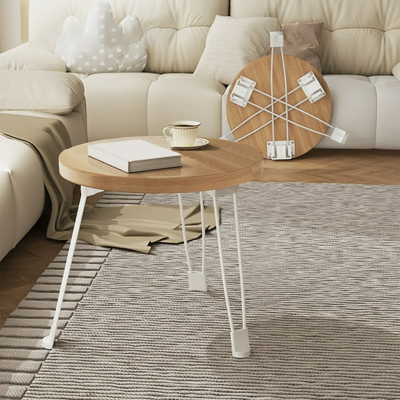 Mlkoz Home Accessories, Foldable Small Table Movable Small Round Table Foldable Small Coffee Table Small Dining Table Suitable For Use Beside To The Sofa, Men Gifts