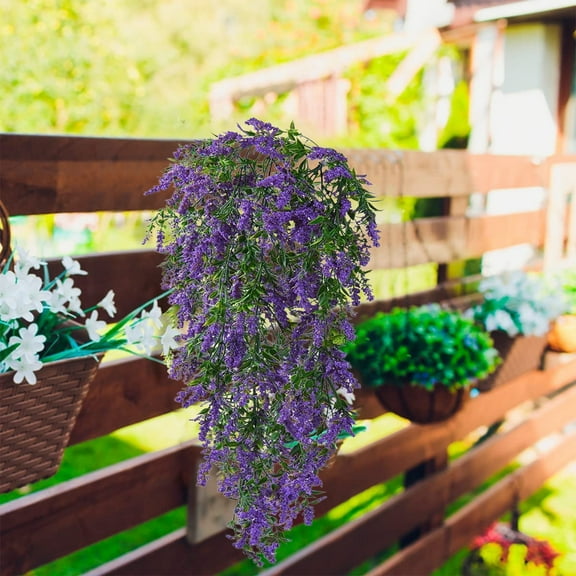 Mlkoz Home Decoration, Artificial Lavenders Wall Hanging Realistic Green Plants Fake Flowers Suitable For Indoor or Patio Porch Farmhouses And Wedding Decoration, Women Gifts