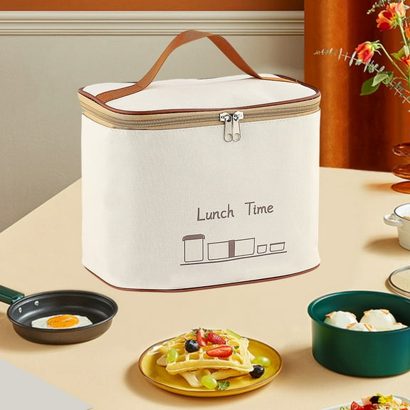 Mlkoz Home Organizer, Insulated Lunch Box Bag Thickened Aluminum Foil Bento Lunch Bag Work Students With Lunch Handbag Waterproof Household Storage Bag, Women Gifts