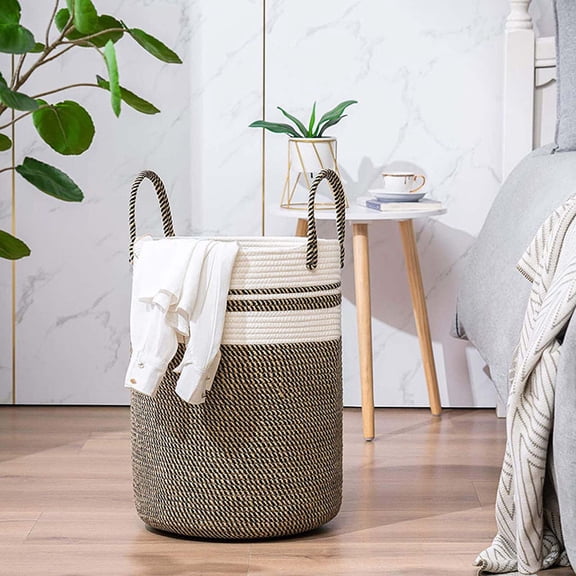 Bwiyojiz Home Storage, Rope Woven Basket Storage Basket Basket Dirty Clothes Basket Clothes Basket Hand Folding Brown Miscellaneous, Men Gifts