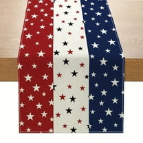 Mlkoz Independence Day Decorations, America Independence Day Patriotism Table Runners 4th Of July Party Holiday Tablecloths Decorations For Kitchen Home Dining 13X72 Inches Red White And Blue Star