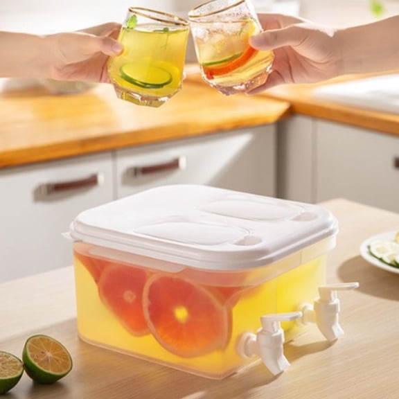 Mlkoz Kitchen & Dining, 5L 1.32 Gallon Cold Kettle With Faucet Plastic Refrigerator Beverage Dispenser With Faucet Large Capacity Party Beverage Ice Syrup Jug Fruit Tea Pot Bucket, Men Gifts
