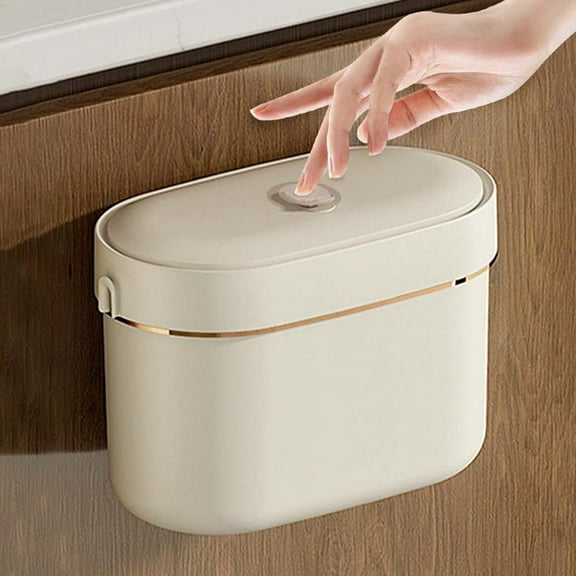 Mlkoz Kitchen Garbage Can Clearance, Kitchen Wall Mounted Trash Can With Lid Household Bathroom Toilet Storage Wastebasket Bedroom Large Capacity, Women Gifts