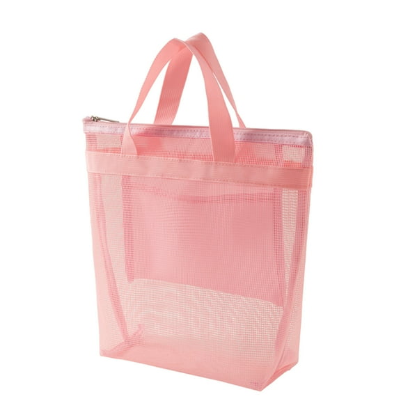 Mlkoz Mesh Shower Bag Travel Storage Bag Portable Beach Bag Cosmetic Organizer Handbag Mesh Travel Shower Caddy Tote Bag For Gym, Swim, Bathrooms on Clearance