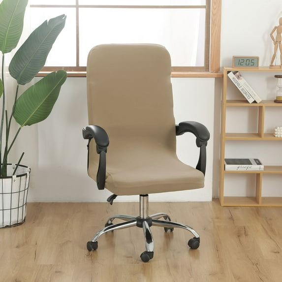 Mlkoz Office Chair Covers, Solid Color Brushed High Elastic Chair Cover Soft And Comfortable Chair Seat Cover -proof And- Chair Slipcover Suitable For Dining Chair, Women Gifts