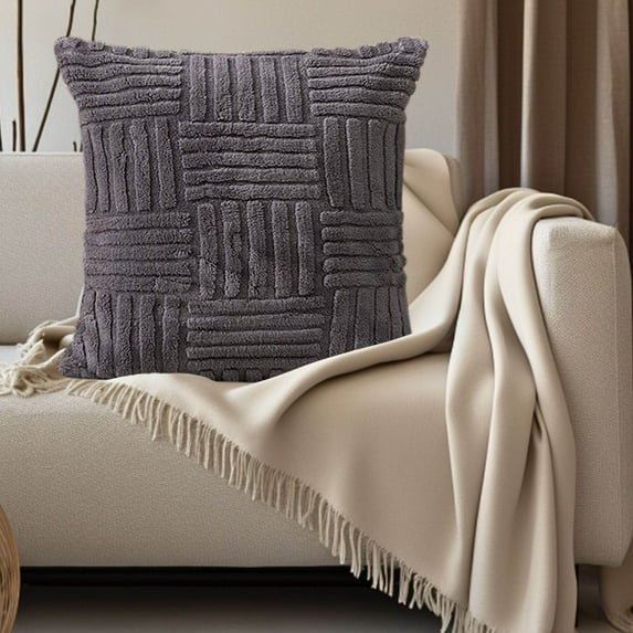 Mlkoz Office Pillow Cases, Solid Color Velvet Pleated Pillowcase Velvet Sofa Cushion Headboard Office Lumbar Support Waist Protection, Birthday Gifts