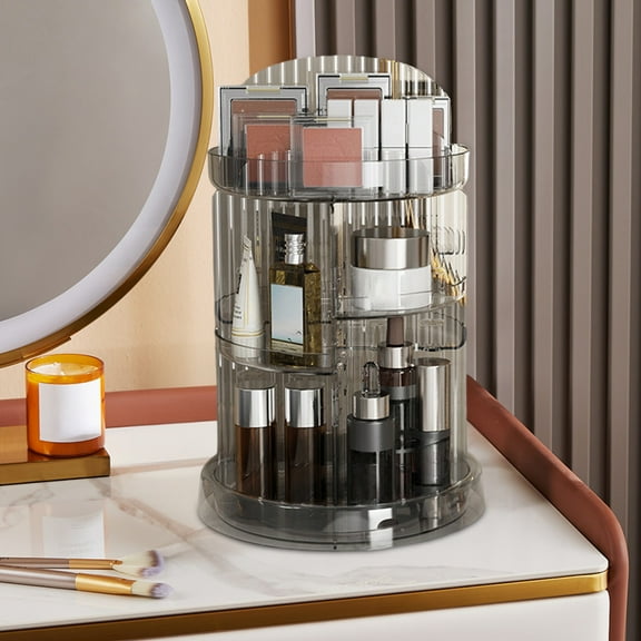 Mlkoz Organization and Storage, Cosmetic Storage Rack Desktop Bathroom Organizer 360 Degree Rotating Perfume Storage Rack, Birthday Gifts