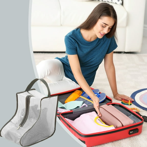 Mlkoz Organizers and Storage, Black And Gray Trims Transparent Ankle Boot Dusts And Travel Portable Waterproof Tote Boot Storage, Teens Gifts