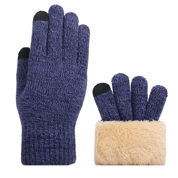 Mlkoz Outdoor Men Women's Winter Gloves With Fleece Lining Touchscreen Warm Stretched Thick Knitted Gloves Thermal Gloves,