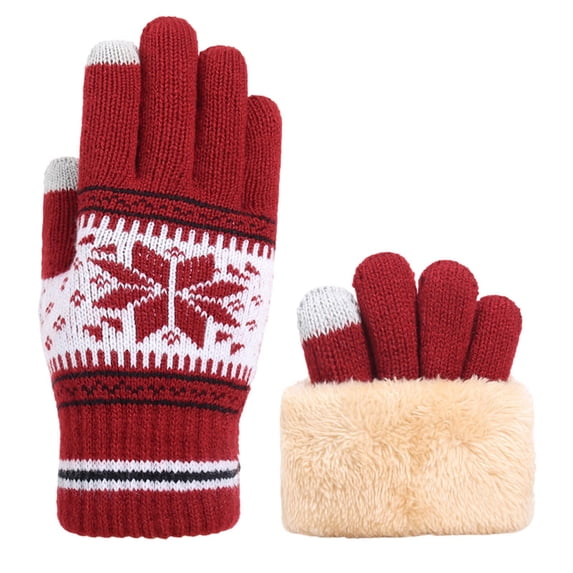 Mlkoz Outdoor Men Women's Winter Gloves With Fleece Lining Touchscreen Warm Stretched Thick Knitted Gloves Thermal Gloves,