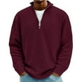 thumbnail image 1 of Mlkoz Quarter Zip Pullover Mens Long Sleeve Corduroy Sweatshirt Casual Half Zip Sweater Tops Collar Golf Shirts Pullover Tops S-5XL, 1 of 6