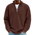 thumbnail image 1 of Mlkoz Quarter Zip Pullover Mens Long Sleeve Corduroy Sweatshirt Casual Half Zip Sweater Tops Collar Golf Shirts Pullover Tops S-5XL, 1 of 7