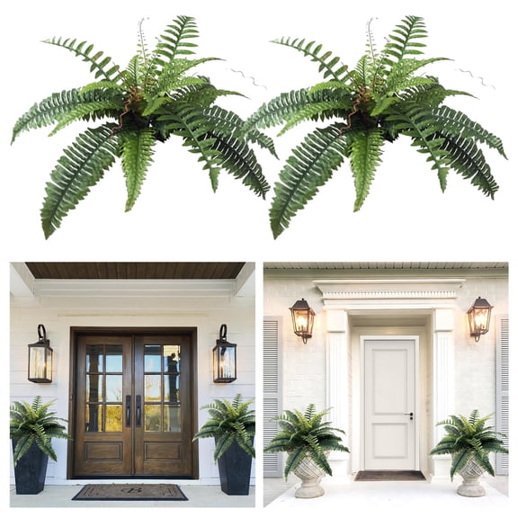 Mlkoz Room Decor, Artificial Fern Wall With Simulated Large Persian Leaves Green Flower Arrangement Plastic Bostons Fern Leaves Decoration, Men Gifts