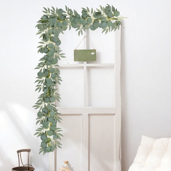 Mlkoz Room Decor, Simulated Willows Leaf Eucalyptuss Rattan Artificial Round Apples Leaf Ivy Wedding Party Decoration Eucalyptuss Leaf Rattan, Men Gifts