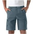 thumbnail image 1 of Mlkoz Shorts for Mens Hiking Solid Color Shorts Outdoor Travel Shorts Summer Shorts with Multi Pocket for Camping Casual, 1 of 5