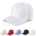 thumbnail image 1 of Mlkoz Sparkly Rhinestone Baseball Cap for Women, Bling Sun Hat, Solid Colors Summer Cap, 1 of 2