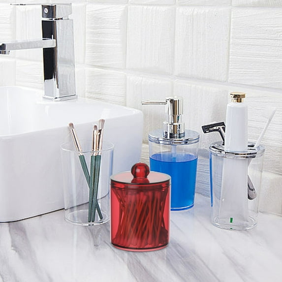 Mlkoz Storage Trunks & Bag Clearance, Dispenser For Cotton Ball Cotton Swab Cotton Round Pads Flo - 10OZ Clear Plastic Jar Set For Bathroom Canister Storage Organization, Men Gifts