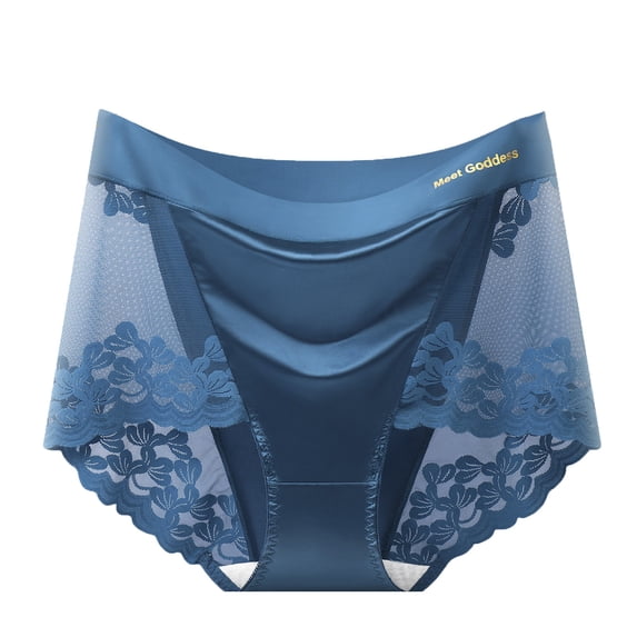 Mlkoz Underwear for Women Lace Satin Panties Stretch Ladies Soft Briefs Fashion Breathable Briefs