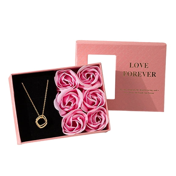Mlkoz Valentines Day Gifts for Him, Rose Gift Box Lover Proposal Gift Jewelry Rose Box Small Rose Necklace Gift Box