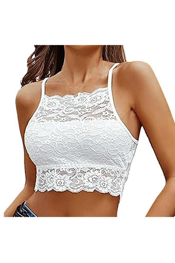 Wireless Bra Women's Lace Camisole Stretch Half Cami Breathable Bra Comfortale Lace Bralette Top for Lady Girls